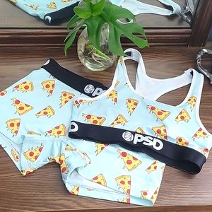 Pizza bra and shorts set